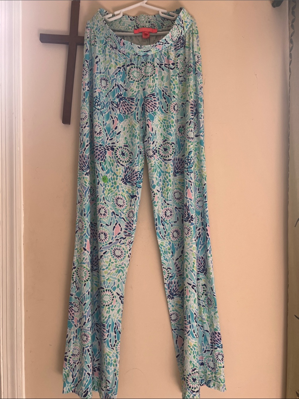 Lilly Pulitzer Lorena Breezy Palazzo Light Blue Floral Wide-Leg Women's Pants